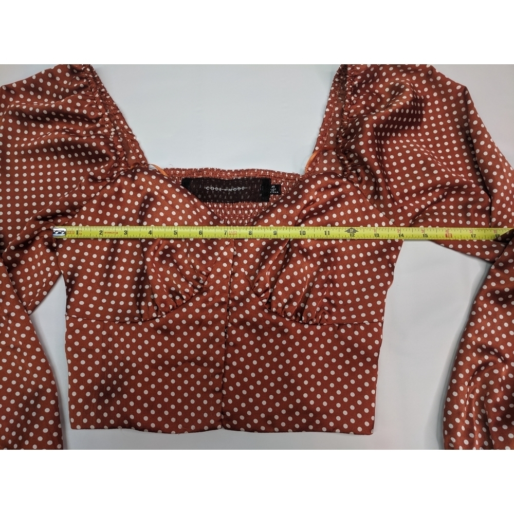 Code Mode Puff Sleeve Crop Top Xs Like New - image 4